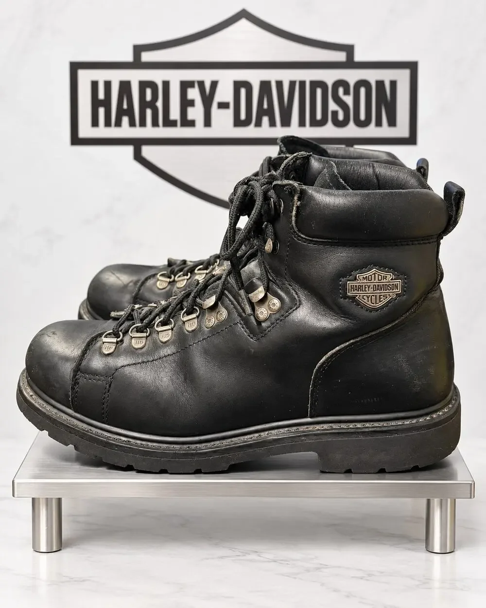 Harley-Davidson Black Leather Motorcycle Boots Men’s 11 Stock 91570